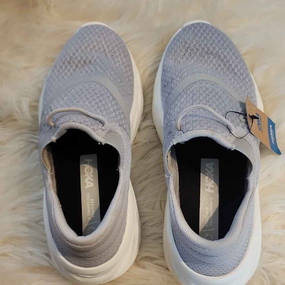 NWT..HOKA Men's Light Gray "Ora Recovery Shoe 2" slip-on sneakers - Picture 3 of 6